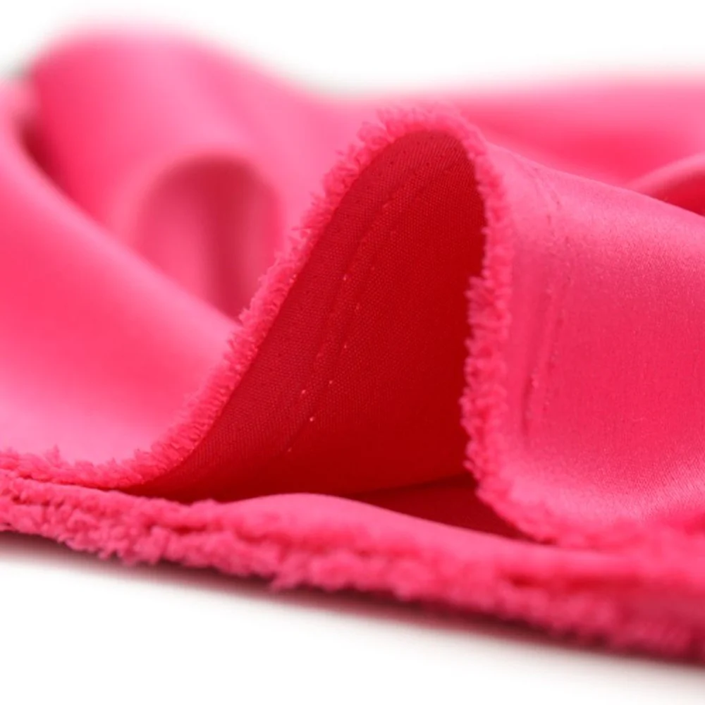 CrĂȘpe satin lourd fuchsia - Image 4