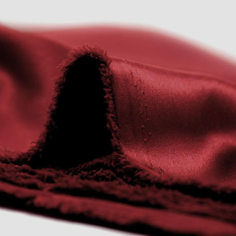 CrĂȘpe satin lourd rouge bordeaux - Image 4