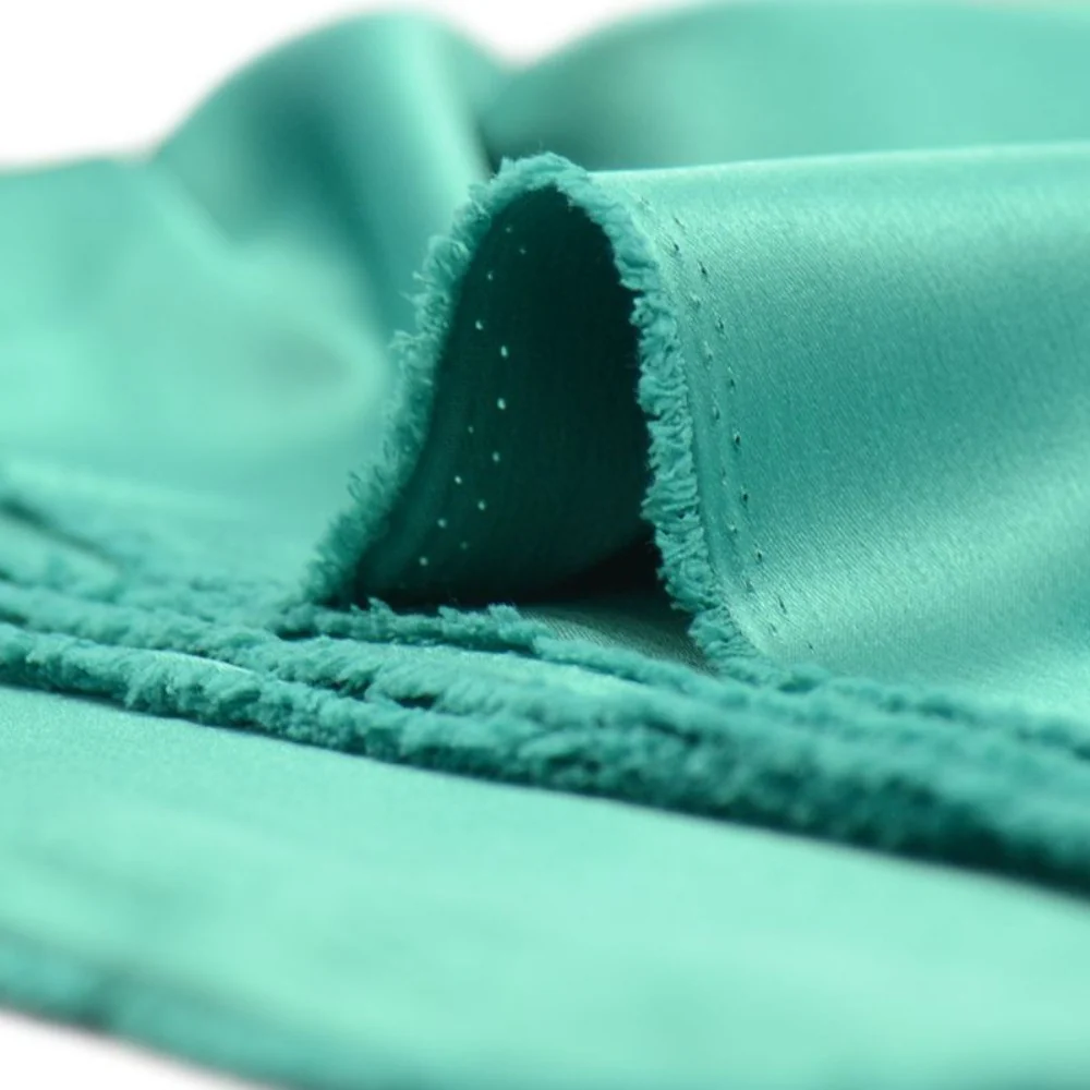 CrĂȘpe satin lourd turquoise - Image 4