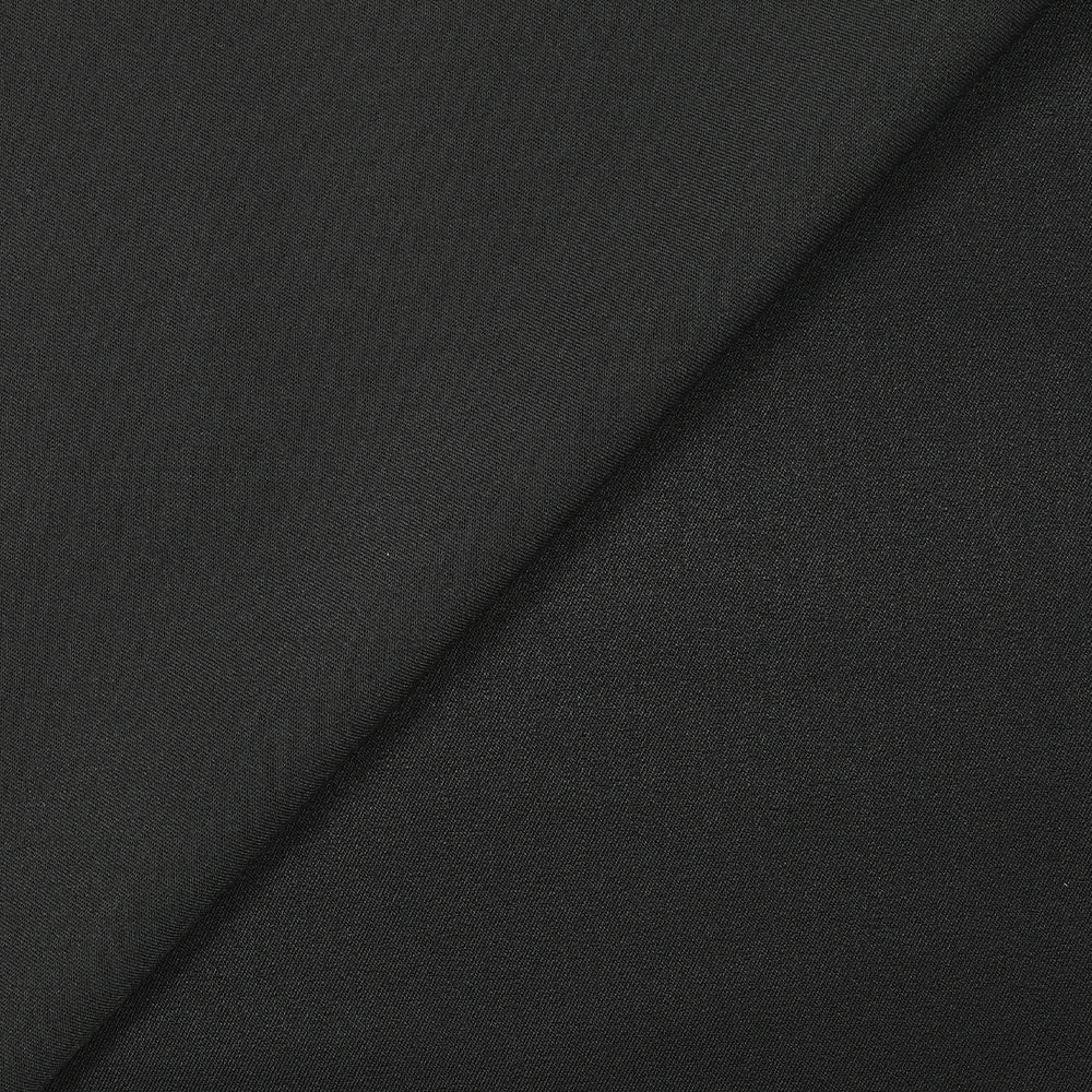 Crêpe sergé polyviscose thermocollé Barbara noir