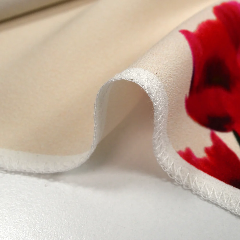 Crêpe viscose imprimé grands coquelicots fond écru - Image 8