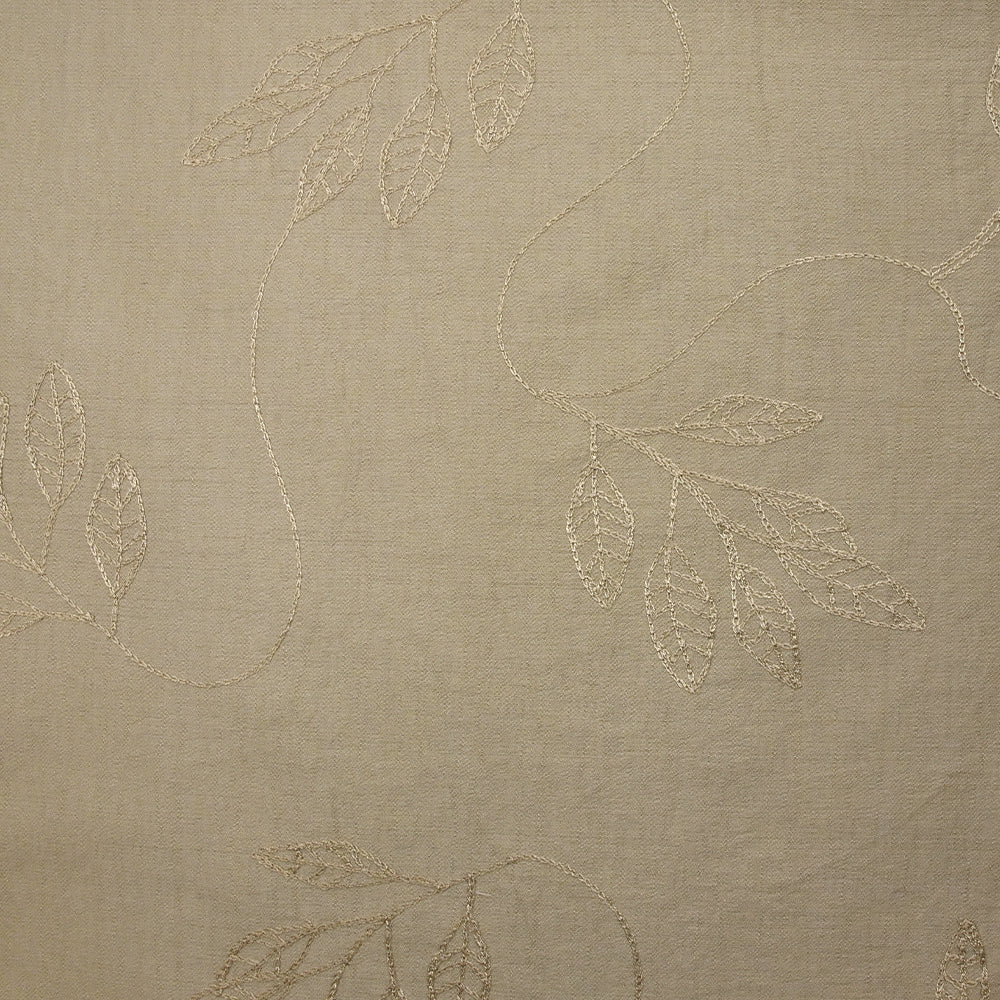 CrĂȘpe viscose Lily brodĂ© feuillage beige - Image 4