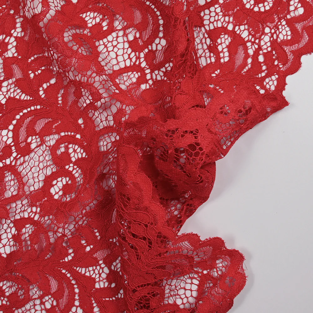 Dentelle festonnée Judith rouge - Image 6