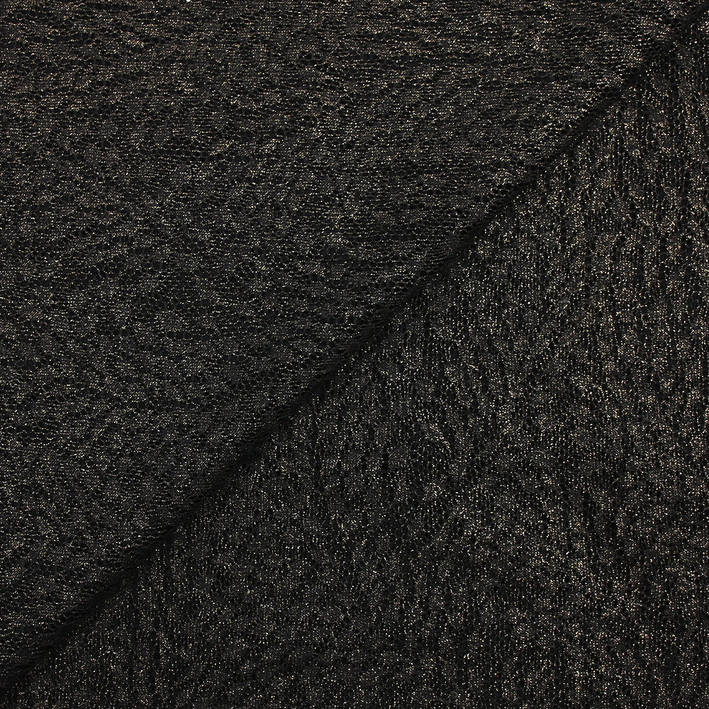 Dentelle polyester Amélia doré fond noir - Image 4