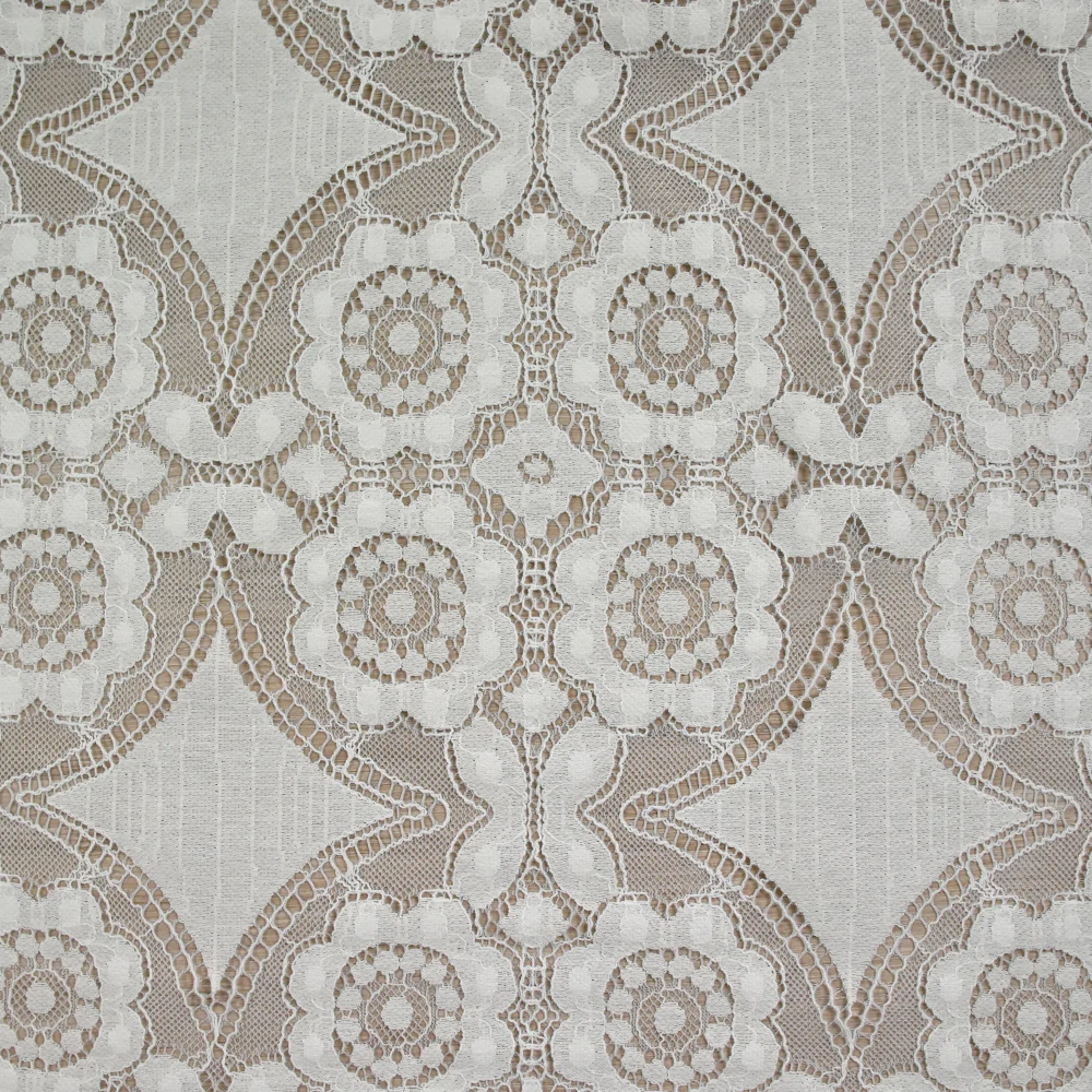 Dentelle polyester bohème blanc