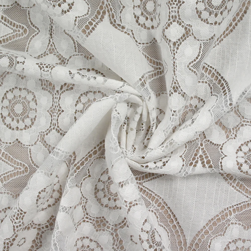 Dentelle polyester bohème blanc - Image 2