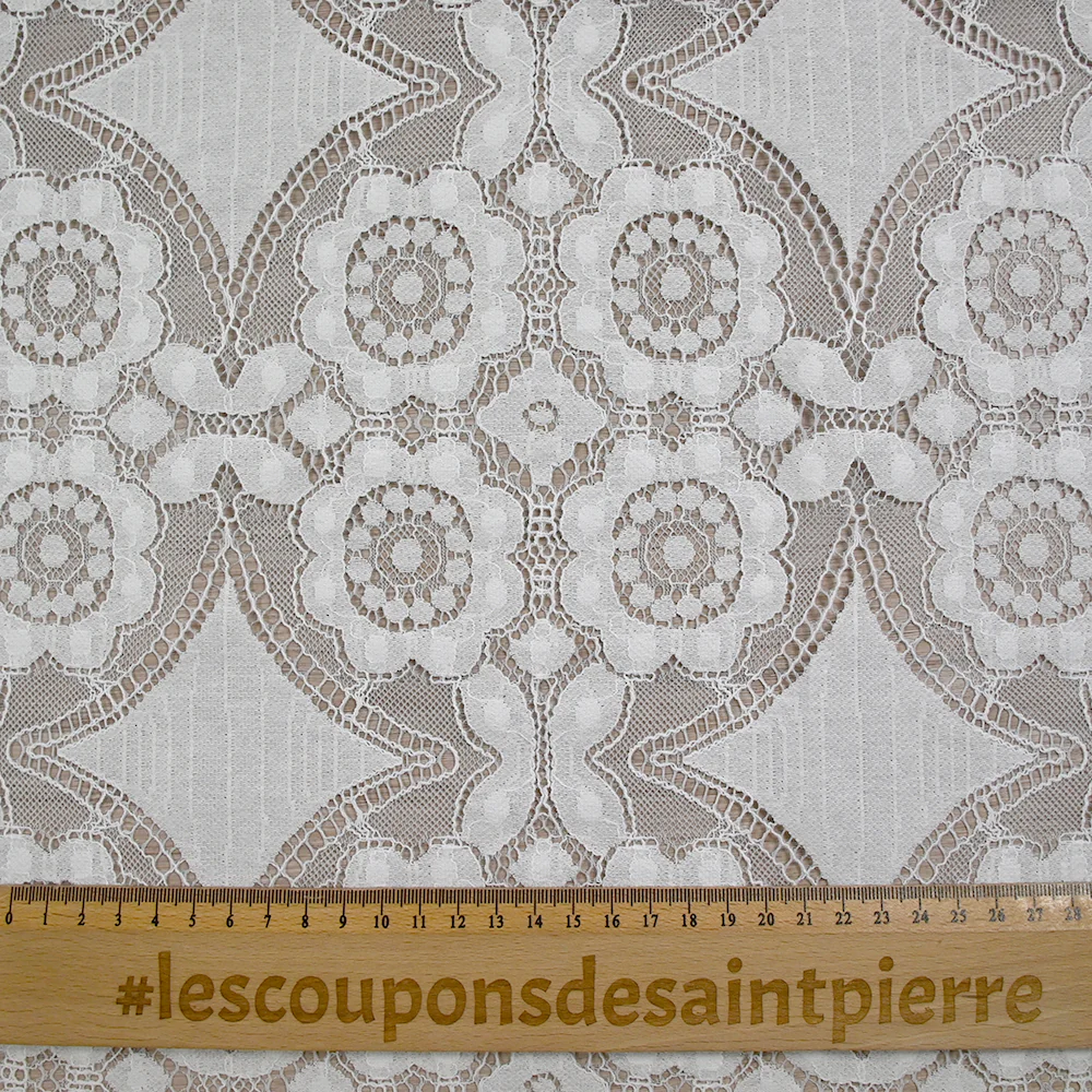 Dentelle polyester bohème blanc - Image 3