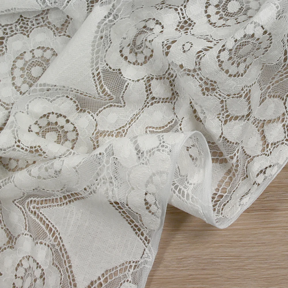 Dentelle polyester bohème blanc - Image 7