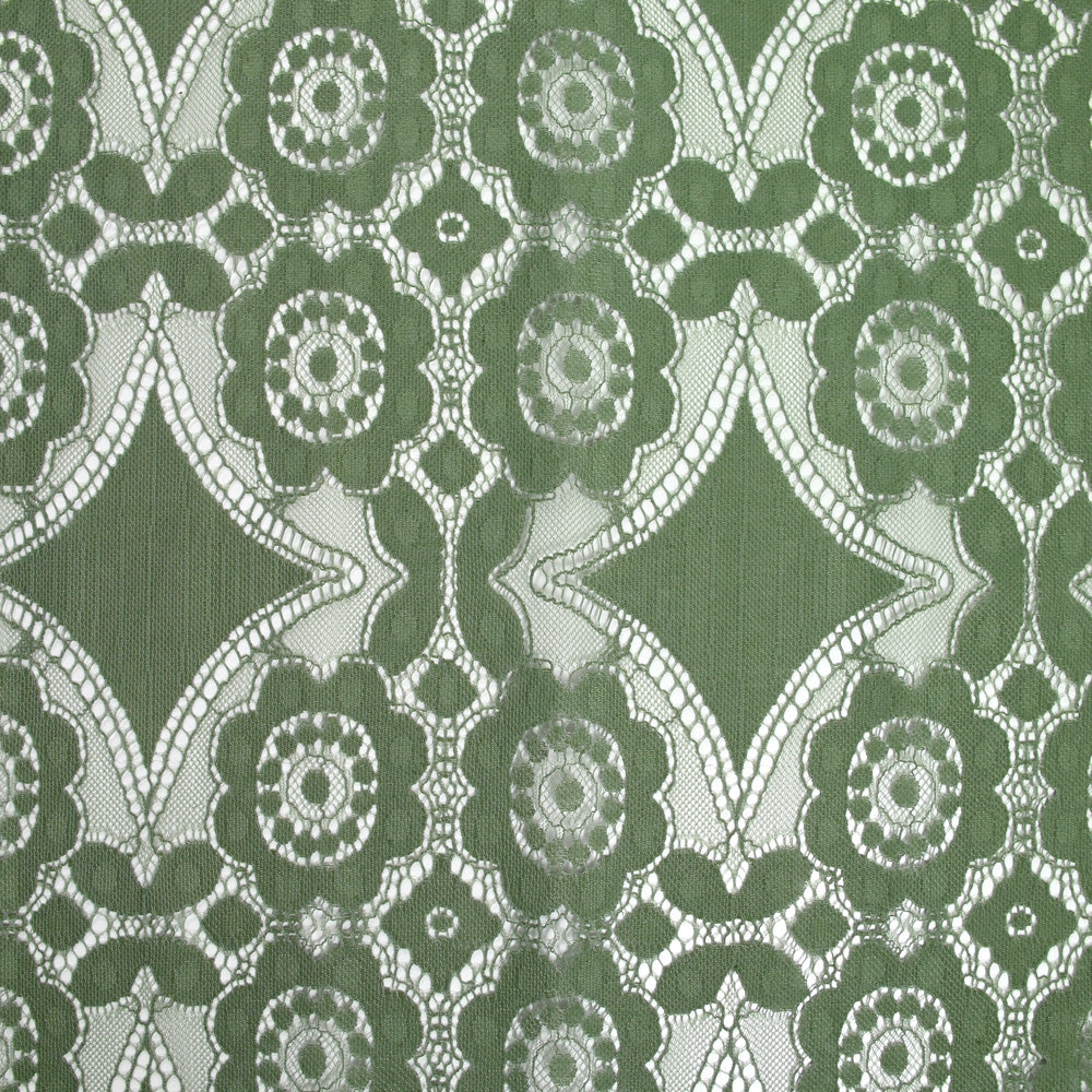 Dentelle polyester bohème kaki