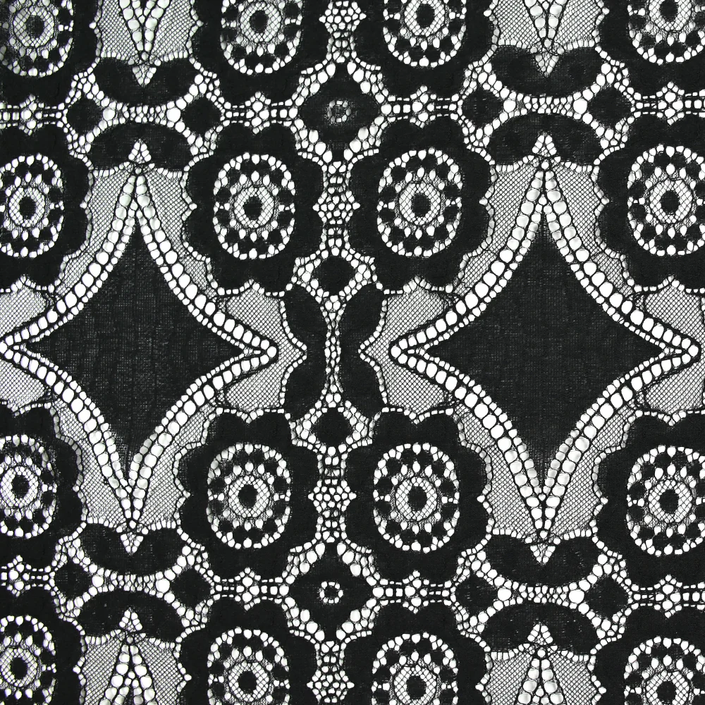 Dentelle polyester bohème noir