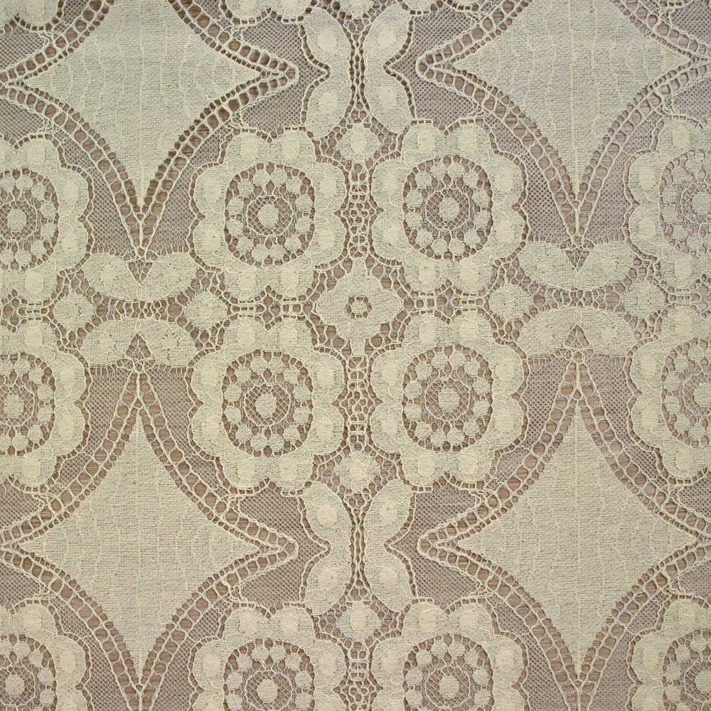 Dentelle polyester bohème sable