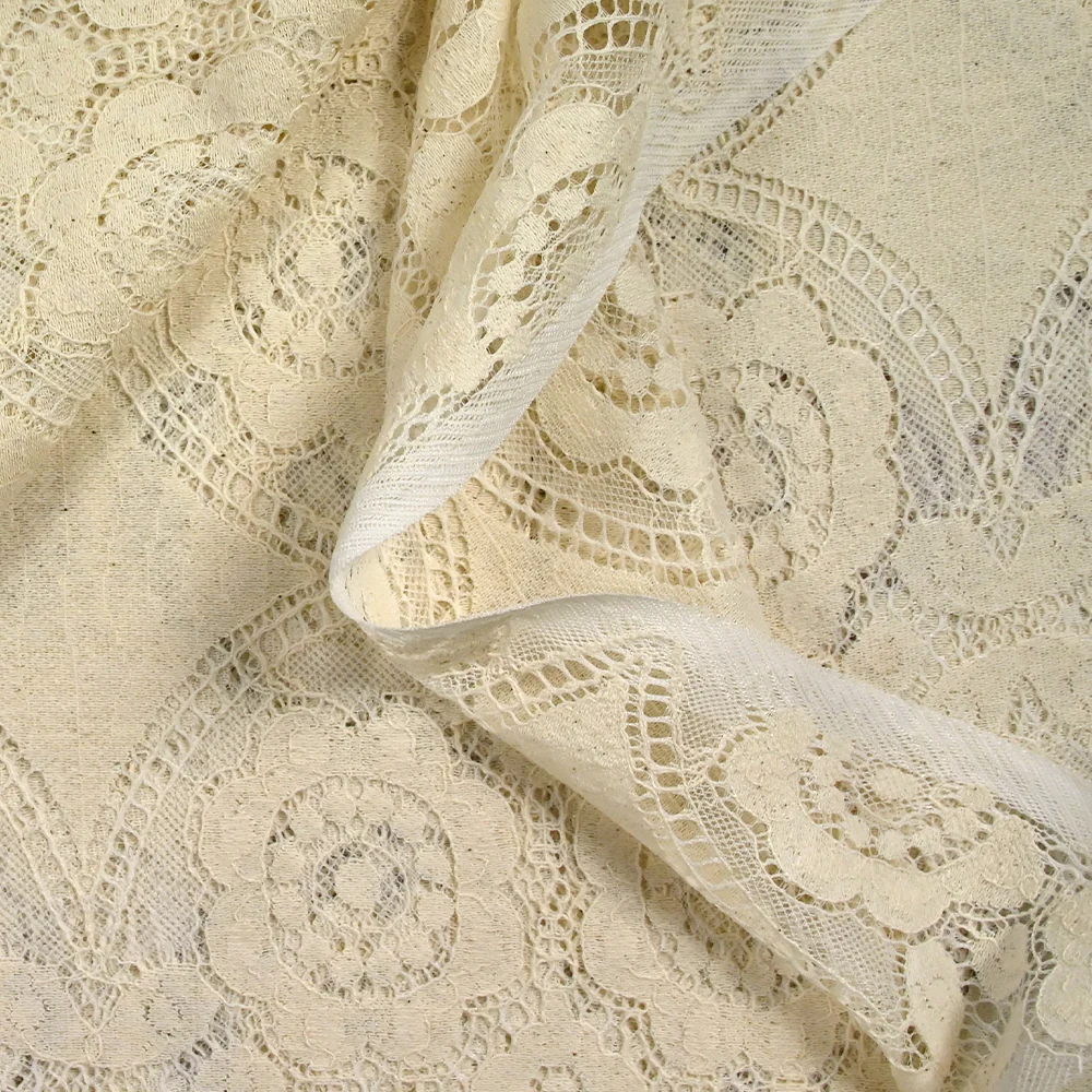 Dentelle polyester bohème sable - Image 6