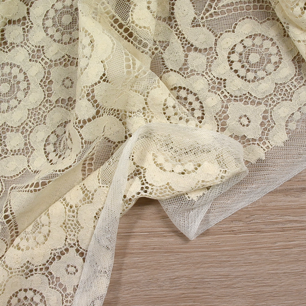 Dentelle polyester bohème sable - Image 7