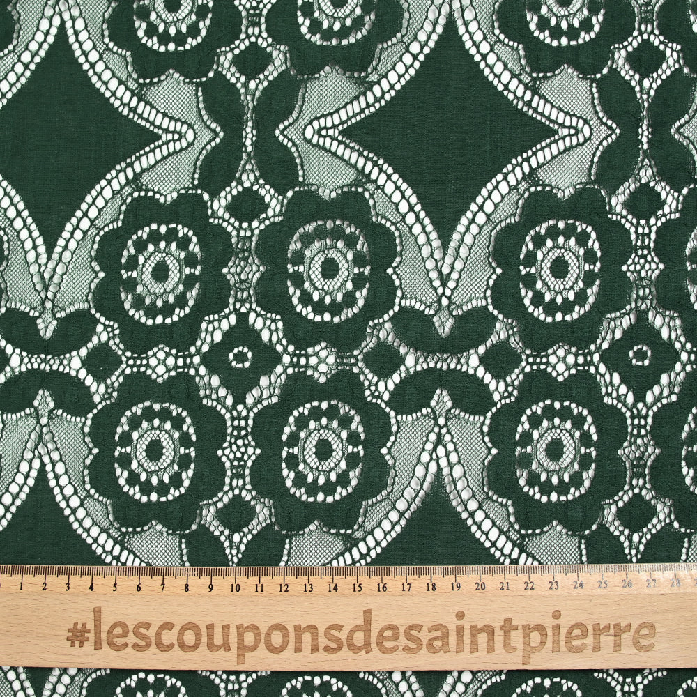 Dentelle polyester bohème vert forêt - Image 3