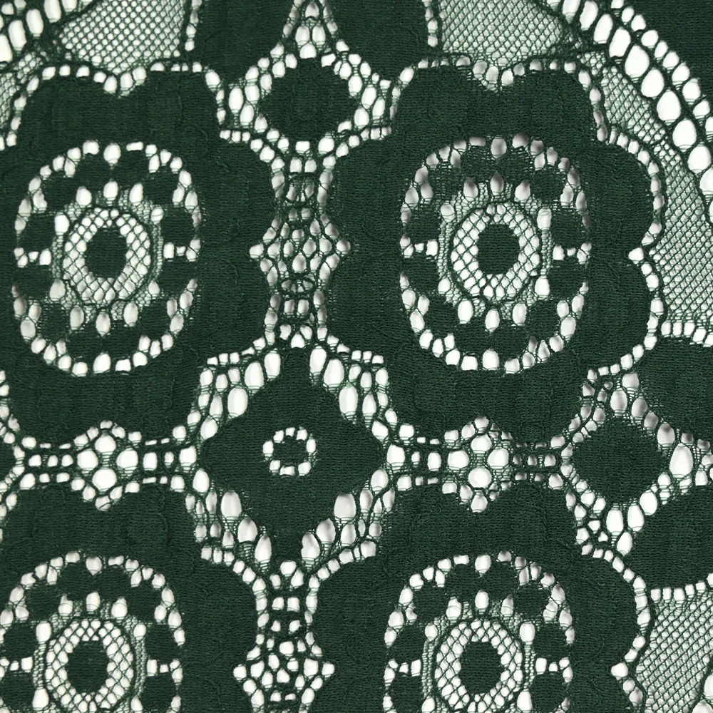 Dentelle polyester bohème vert forêt - Image 4