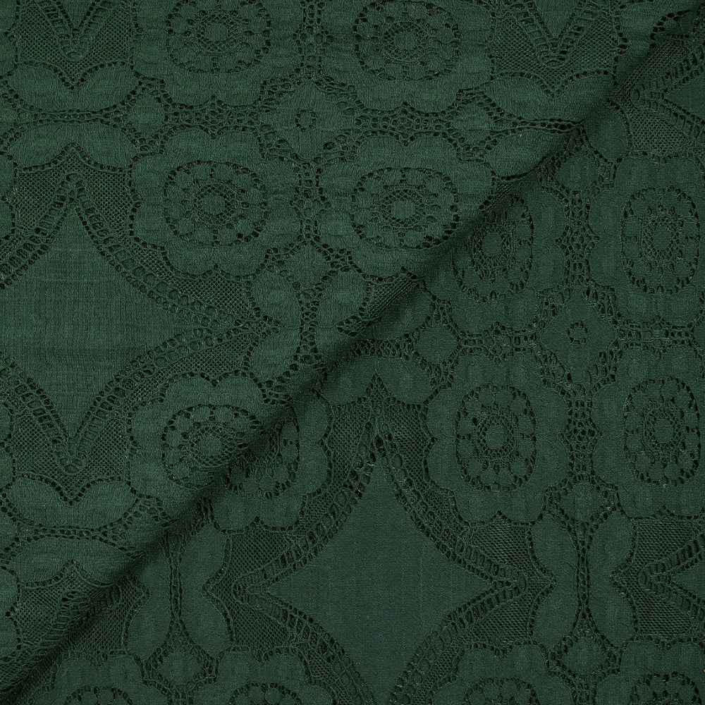 Dentelle polyester bohème vert forêt - Image 5