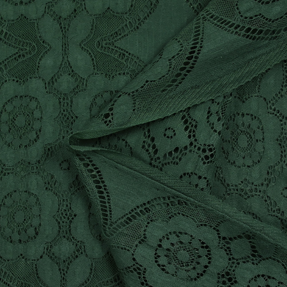 Dentelle polyester bohème vert forêt - Image 6