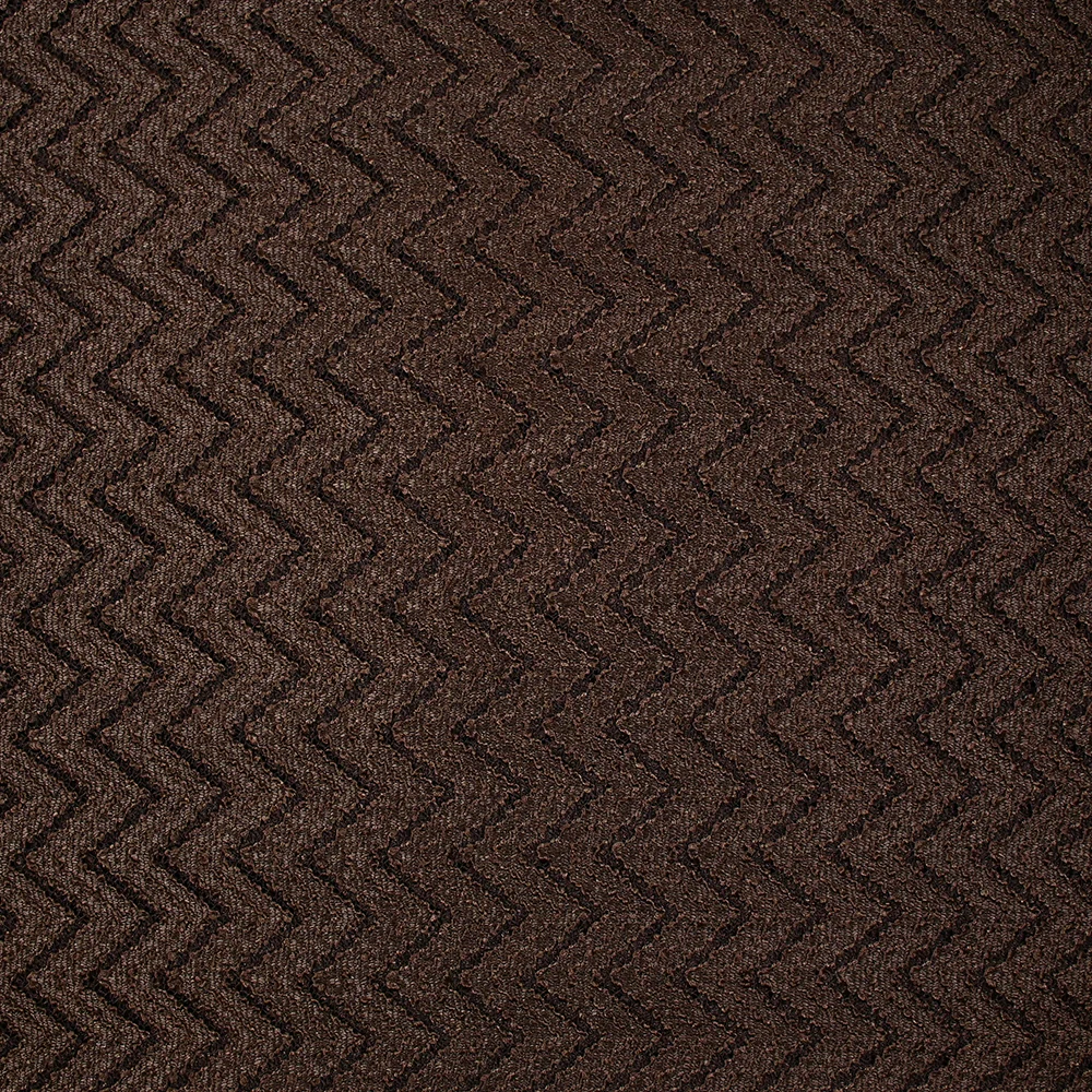 Dentelle polyester chevron marron fond marron