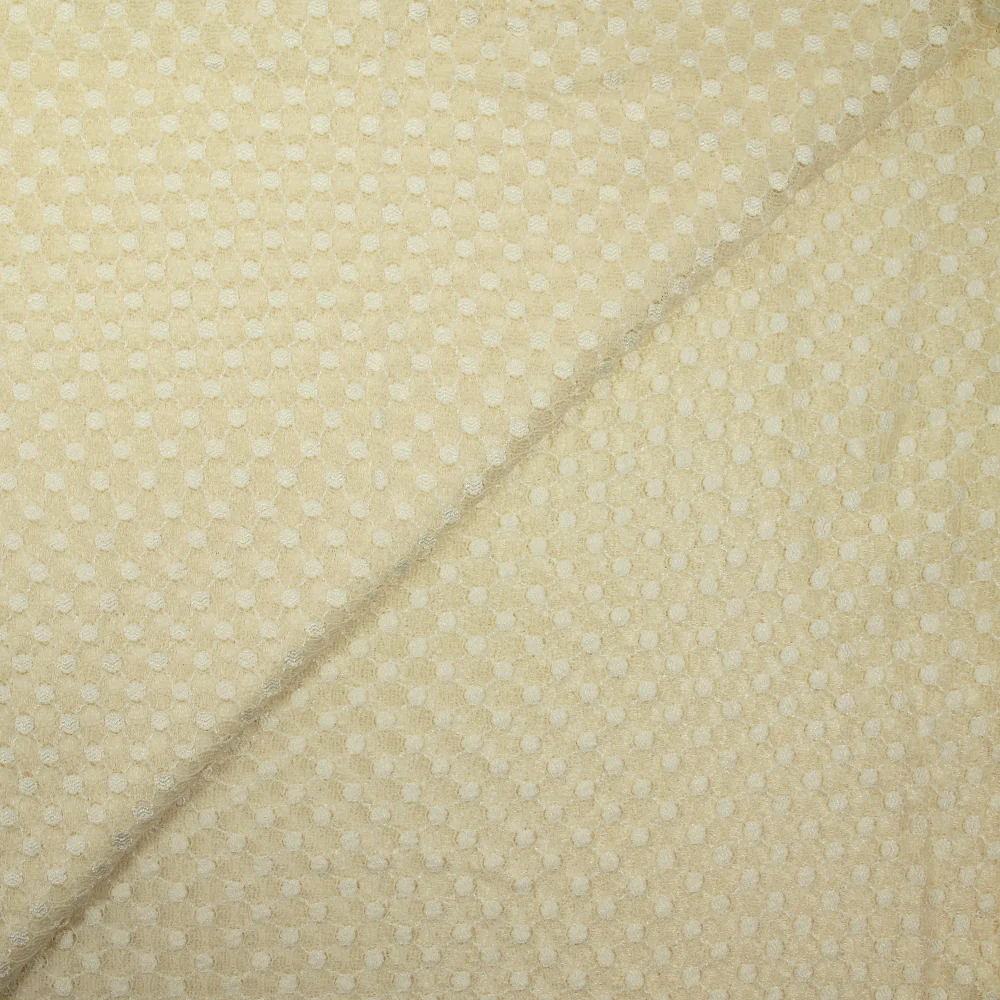 Dentelle polyester pois Martha jaune beurre