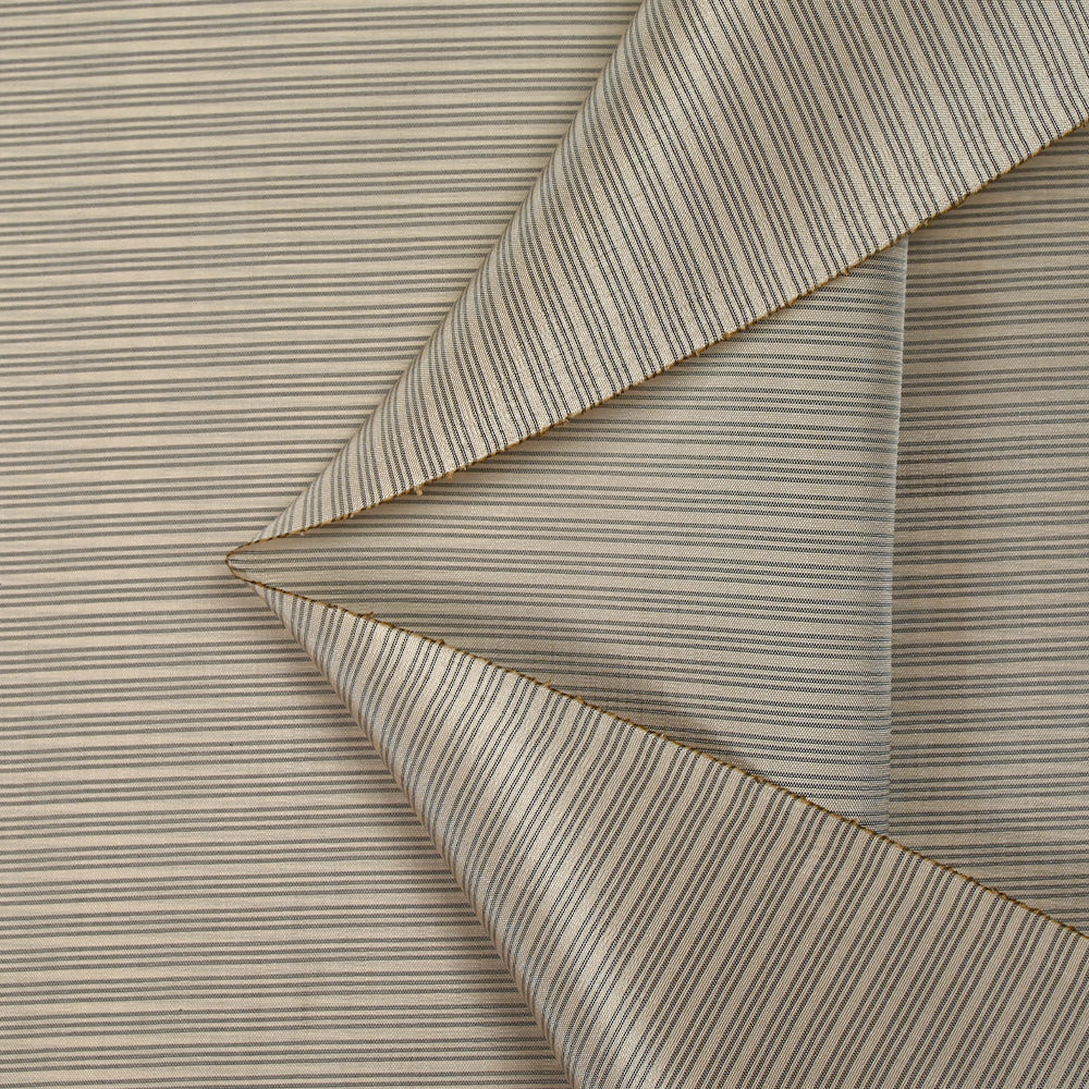 Doublure polyester triple rayure marron fond beige - Image 5