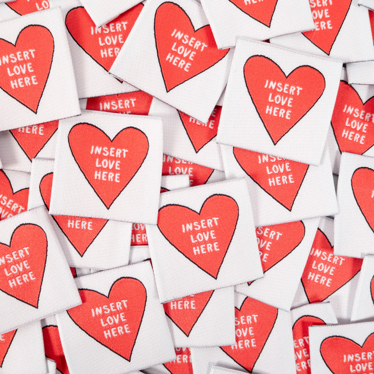 Étiquettes tissées "Insert love here" - x5