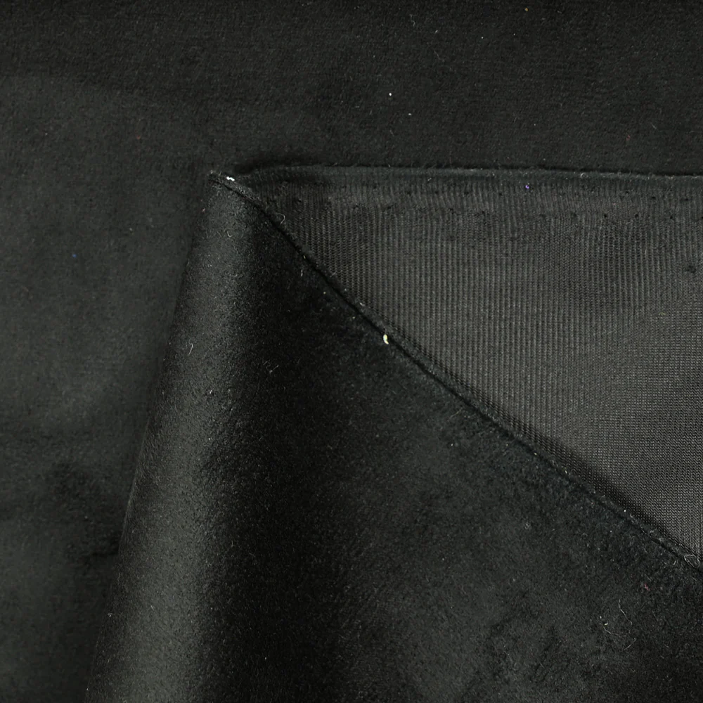 Faux daim polyester noir - Image 3