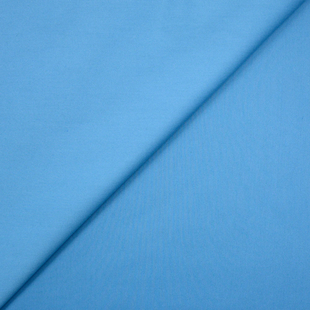 Gabardine polycoton sergé bleu de delft