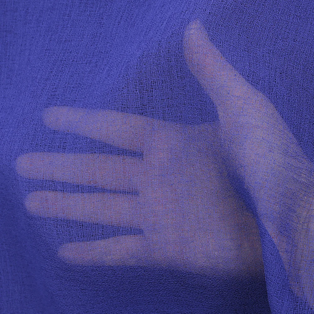 Gaze de polyester unie bleu roi - Image 3