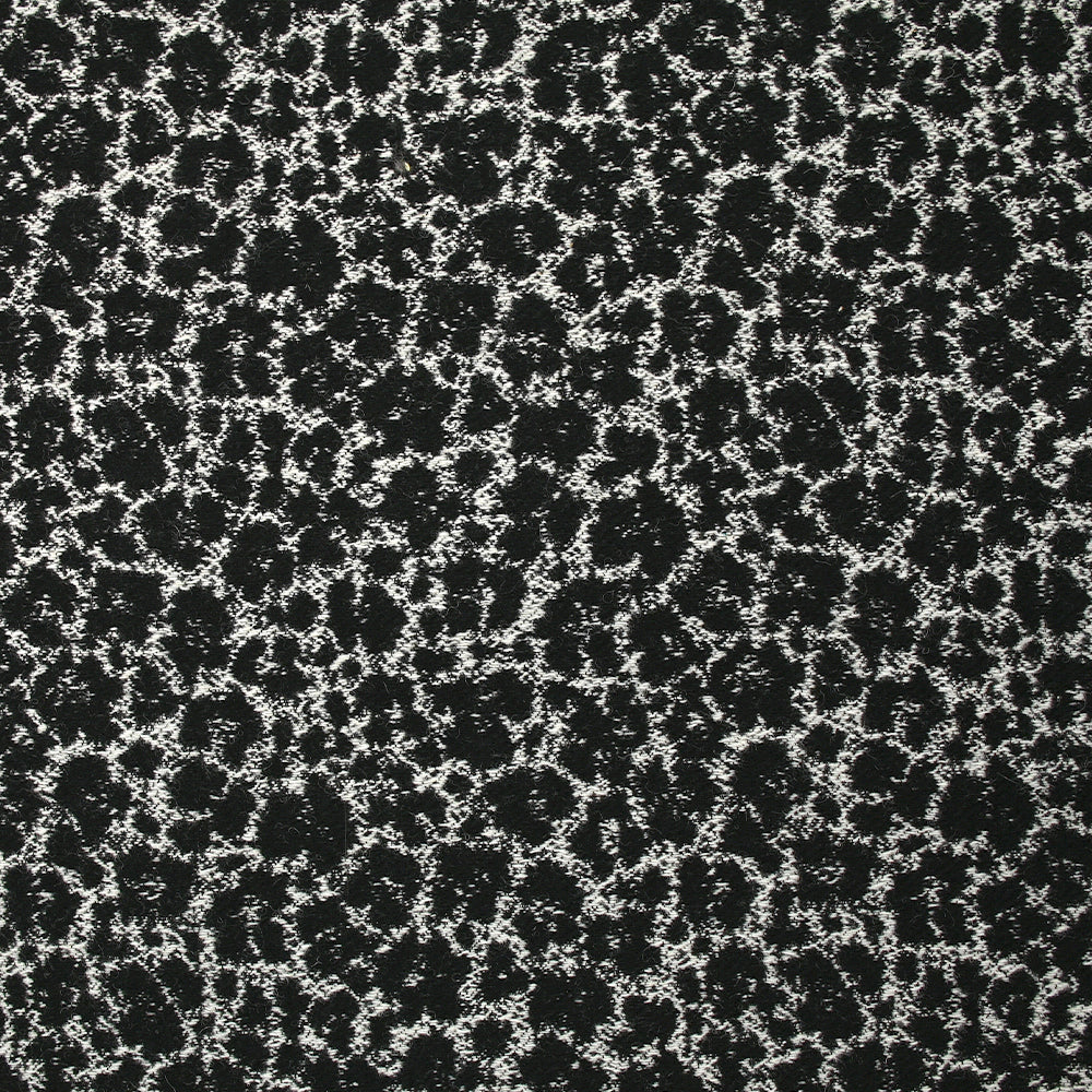 Jacquard de laine mélangée animal sauvage noir et blanc