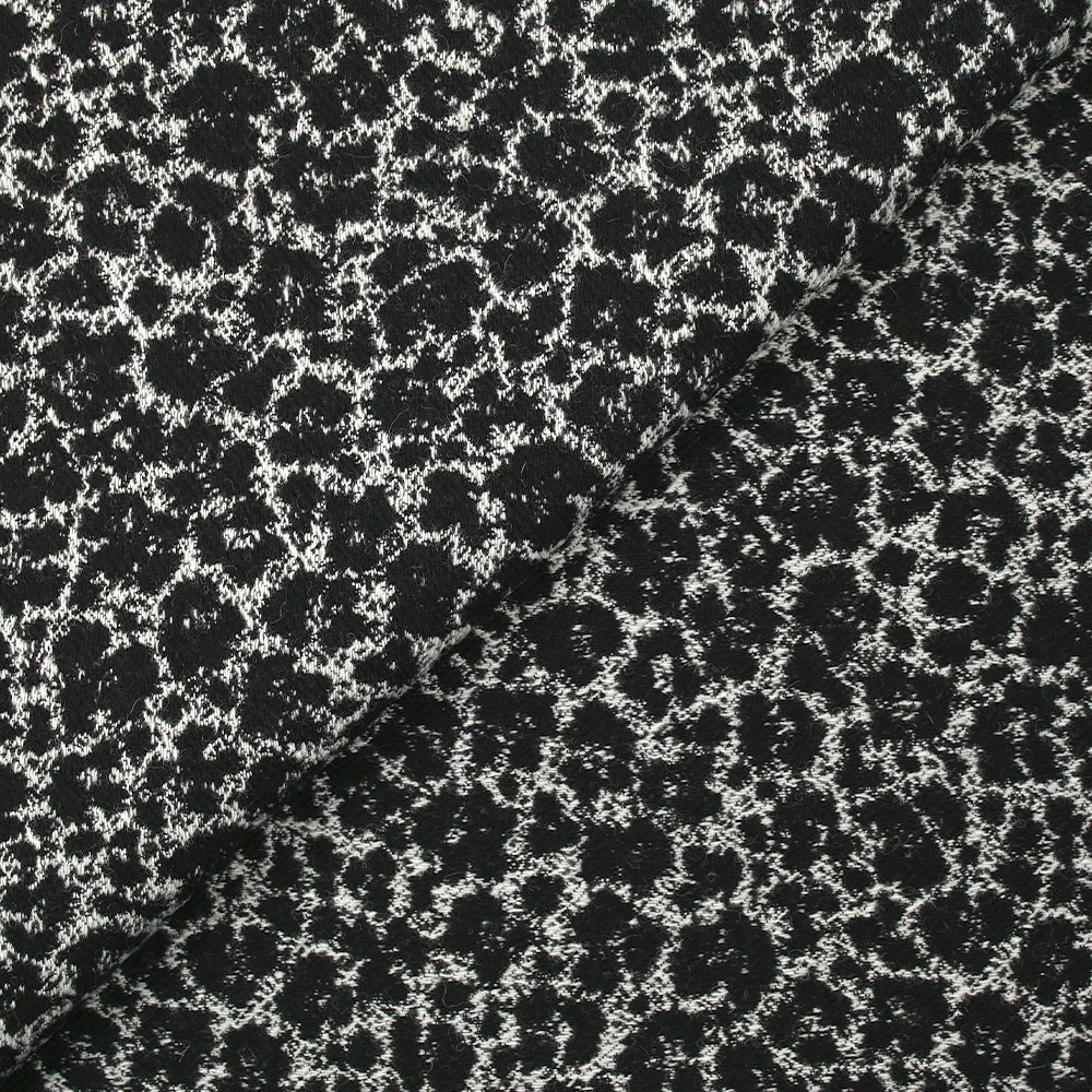 Jacquard de laine mélangée animal sauvage noir et blanc - Image 4