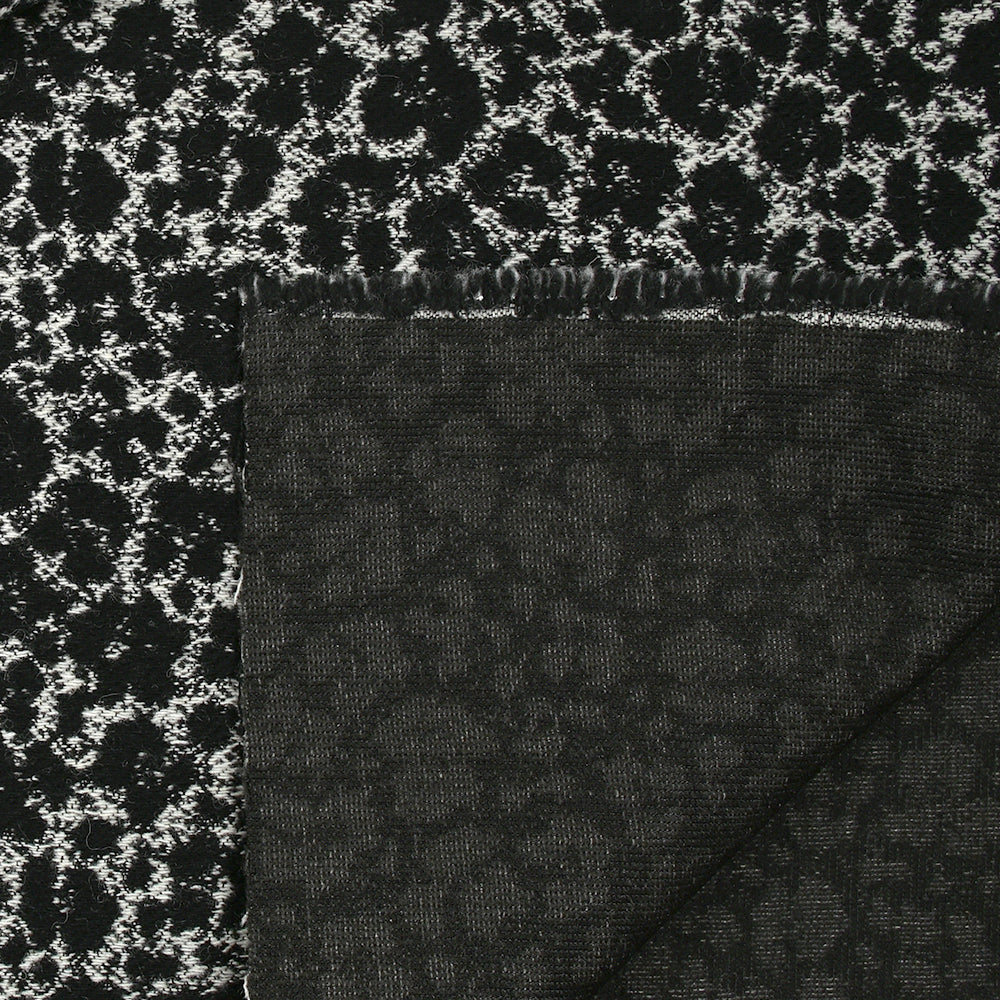 Jacquard de laine mélangée animal sauvage noir et blanc - Image 6