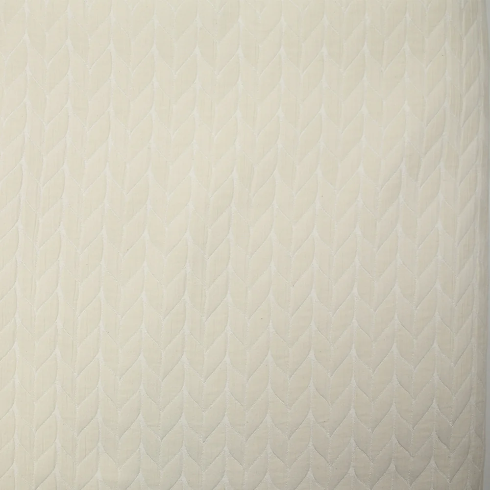 Jacquard polyester fantaisie blanc cassé