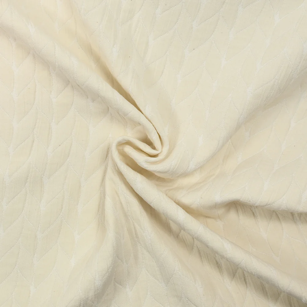 Jacquard polyester fantaisie blanc cassé - Image 2