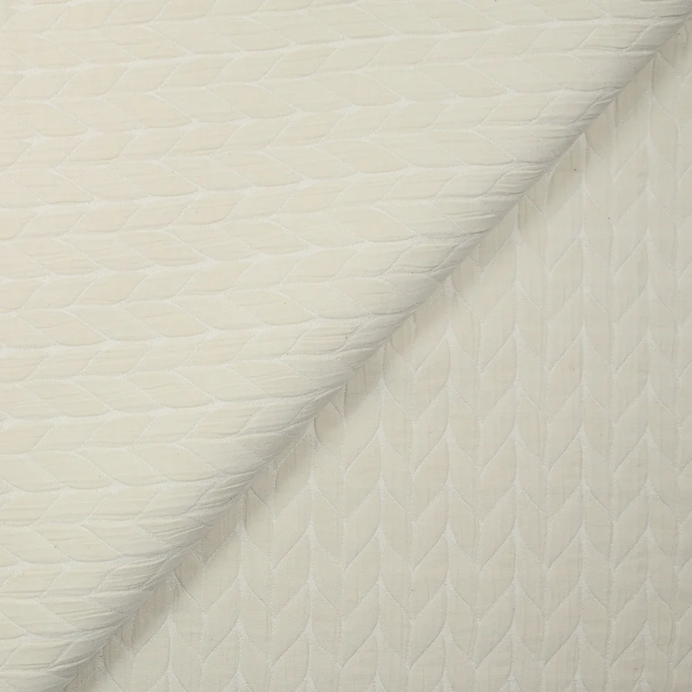 Jacquard polyester fantaisie blanc cassé - Image 4