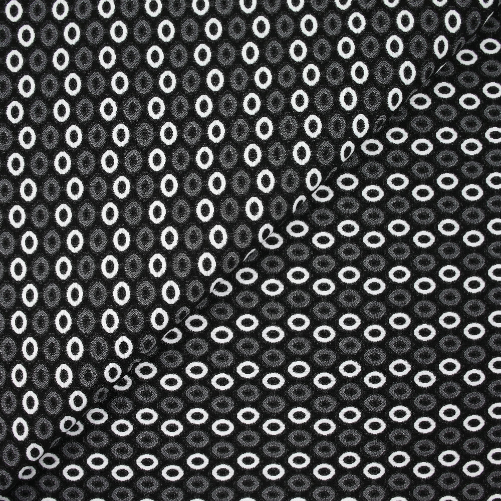 Jacquard polyviscose ovale fond noir - Image 4
