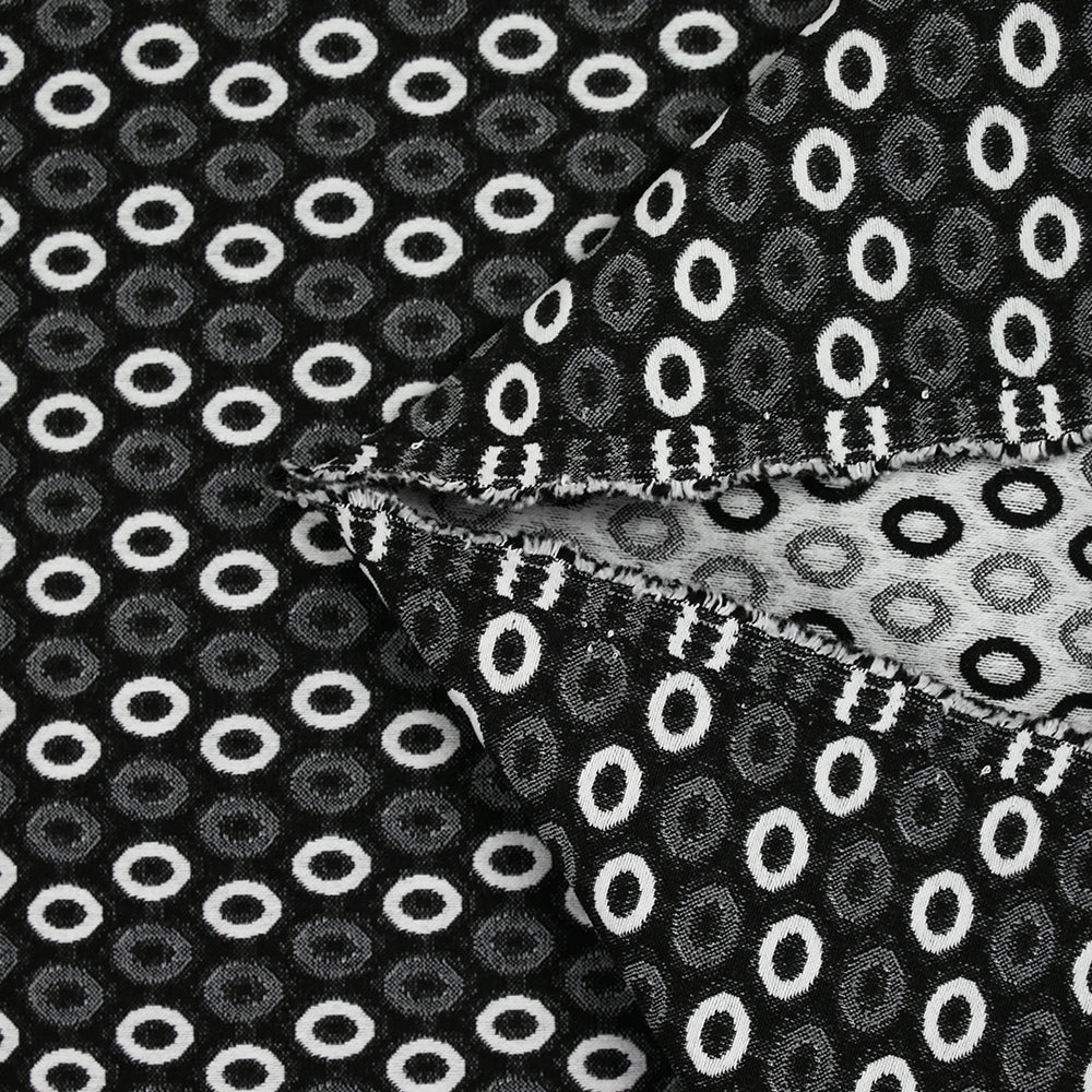Jacquard polyviscose ovale fond noir - Image 5