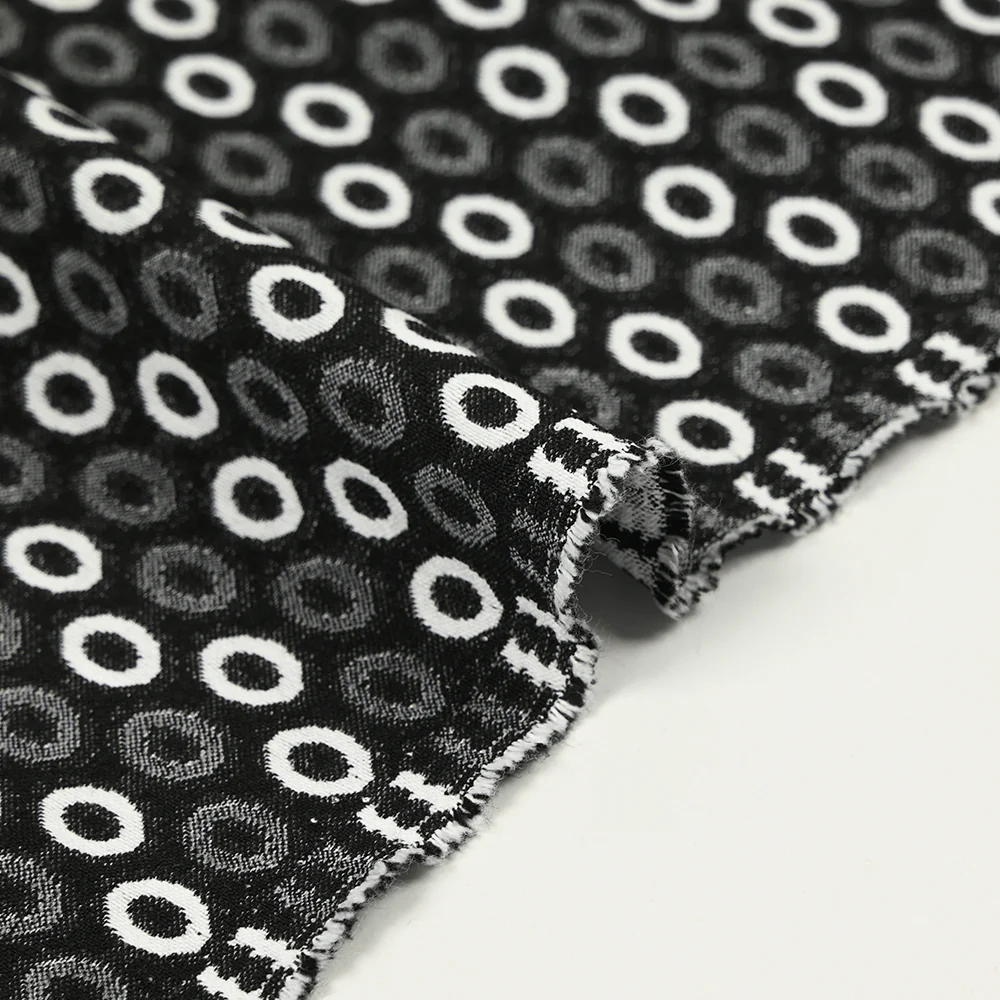 Jacquard polyviscose ovale fond noir - Image 6
