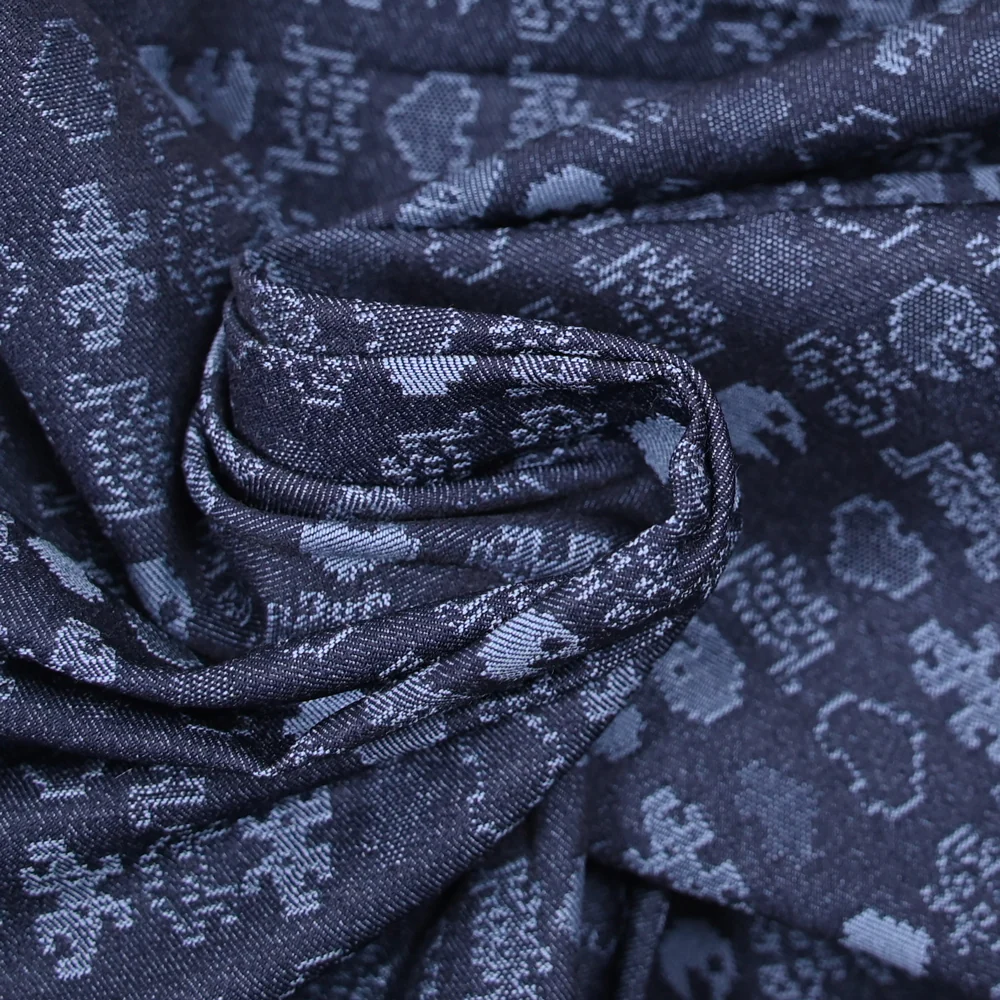 Jacquard polyviscose pacman fond marine - Image 2