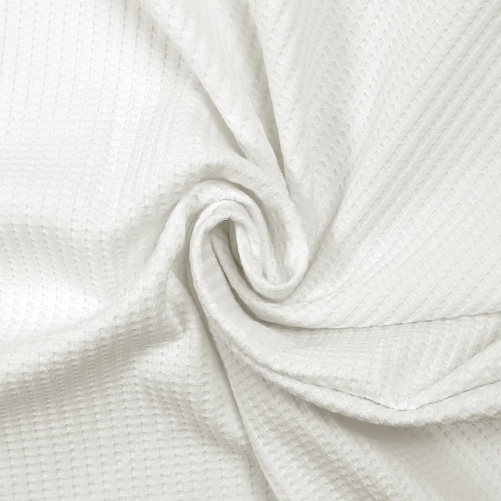 Jersey 100% coton nid d'abeille blanc - Image 2