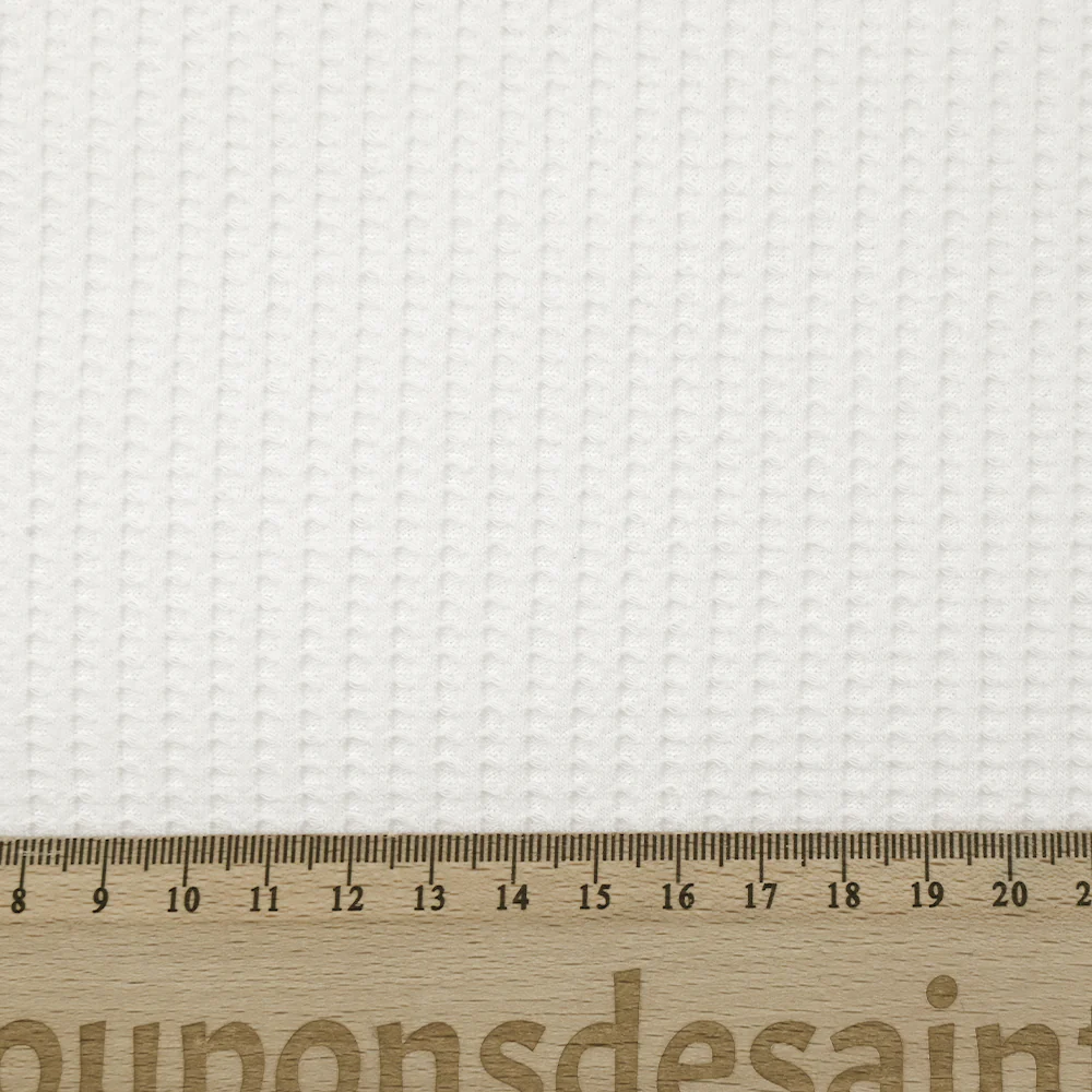 Jersey 100% coton nid d'abeille blanc - Image 3
