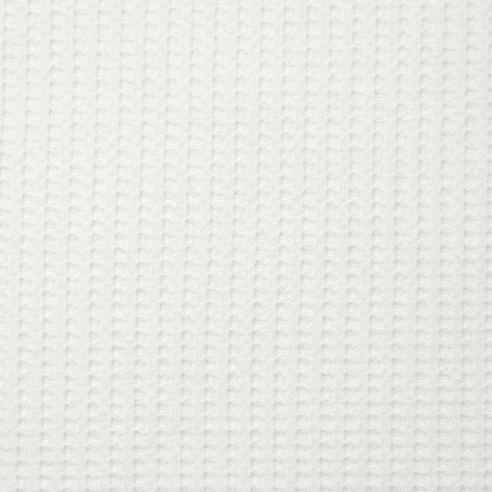 Jersey 100% coton nid d'abeille blanc - Image 4