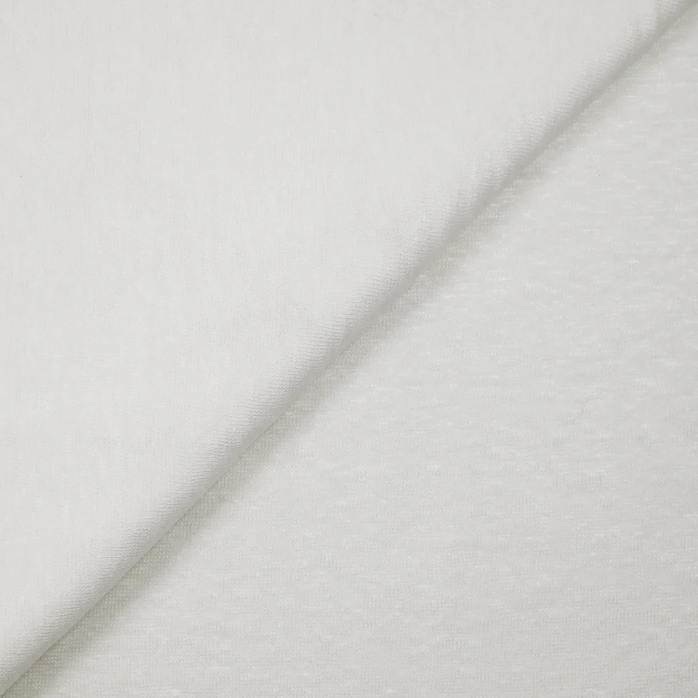 Jersey 100% lin flammé Paola blanc