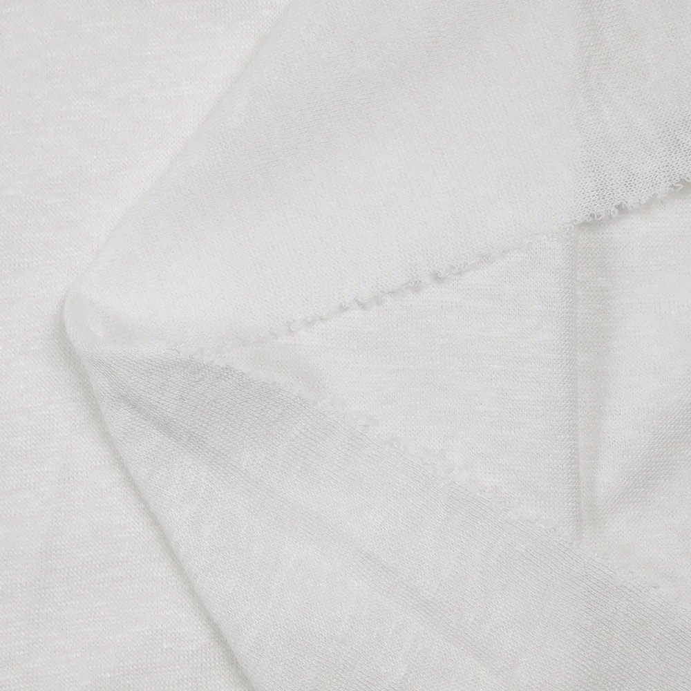 Jersey 100% lin flammé Paola blanc - Image 3