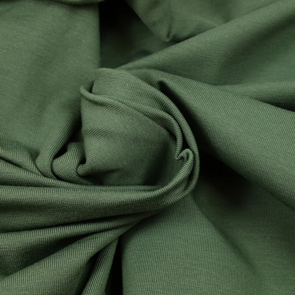 Jersey coton Bio kaki - Image 2