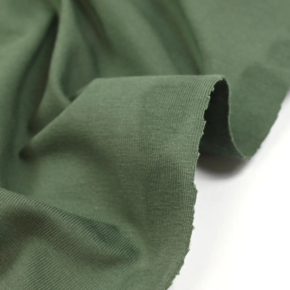 Jersey coton Bio kaki - Image 3