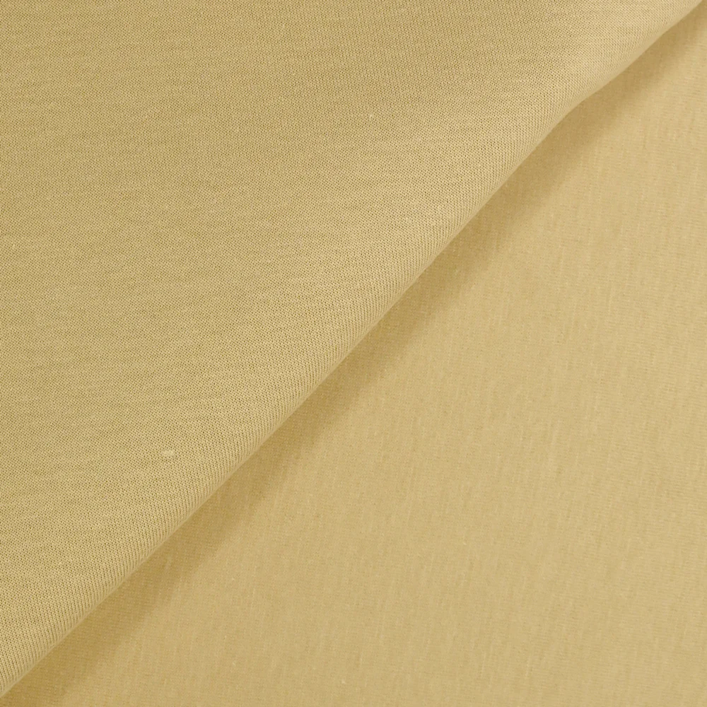 Jersey de coton interlock double face beige