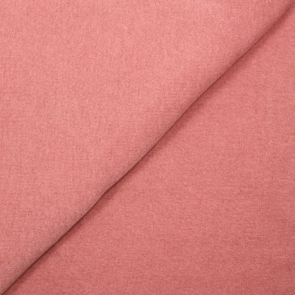 Jersey de polyester côtelé et gratté rose incarnadin
