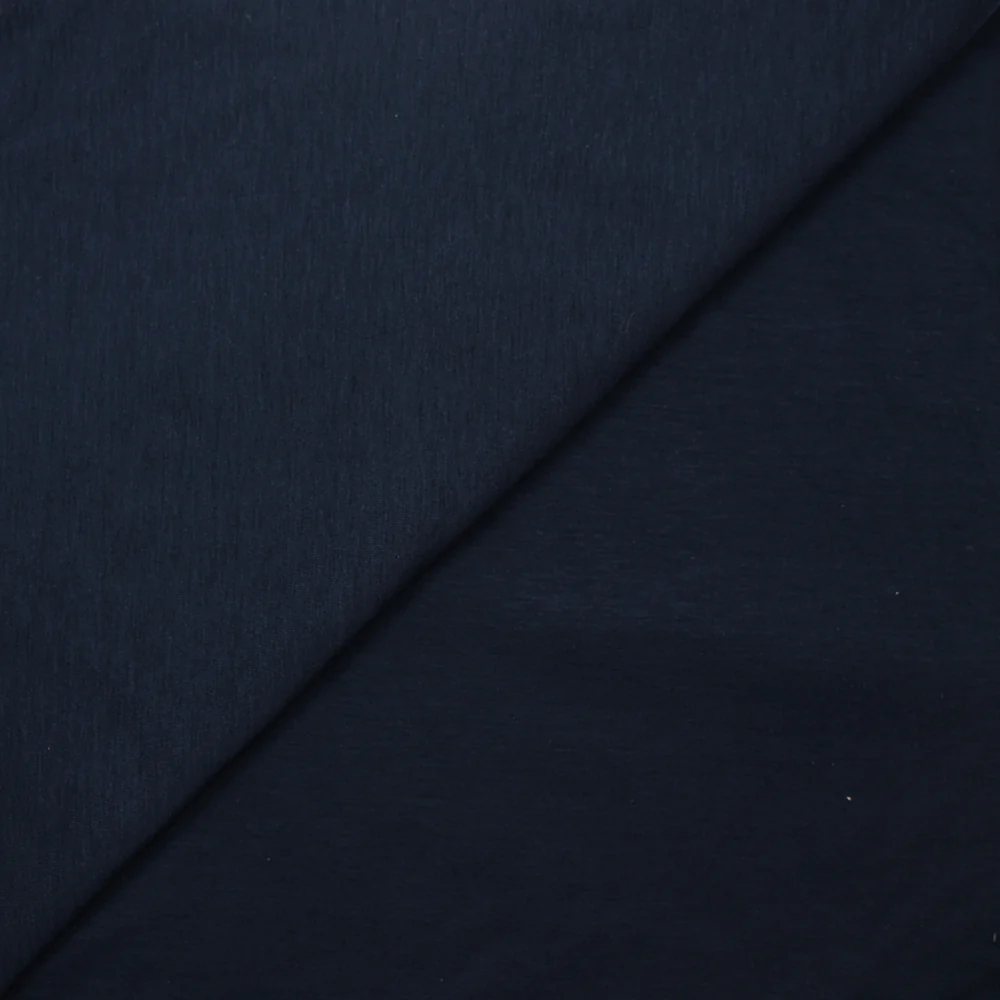 Jersey de polyester fin envers gratté bleu marine