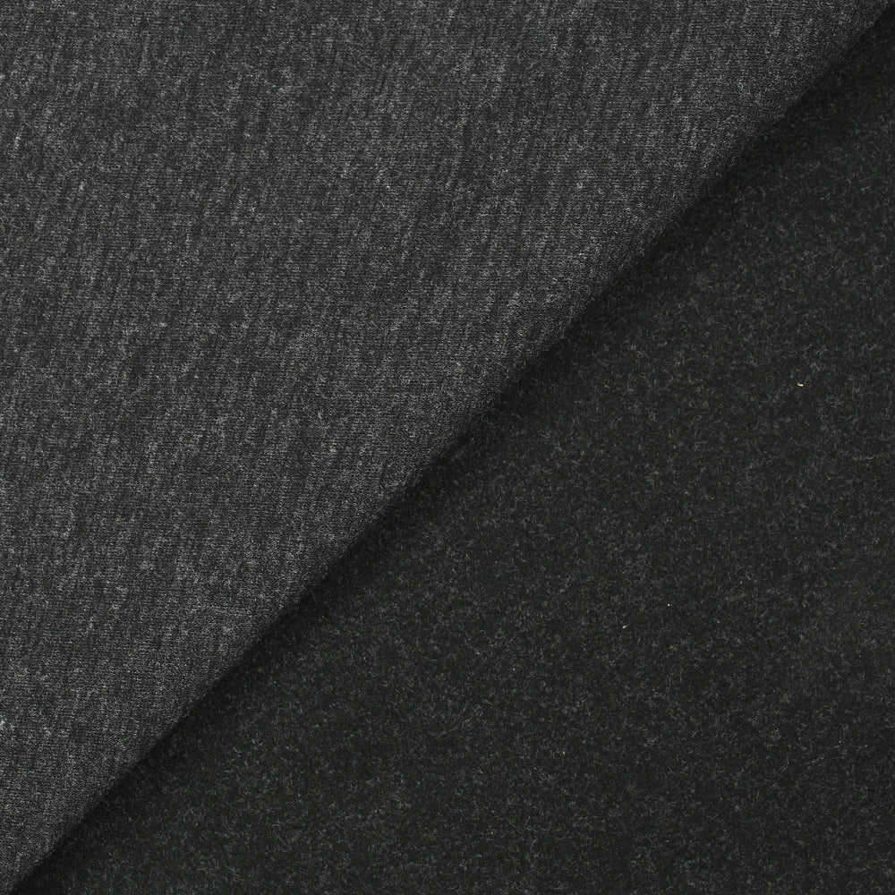 Jersey de polyviscose lourd envers gratté doux anthracite
