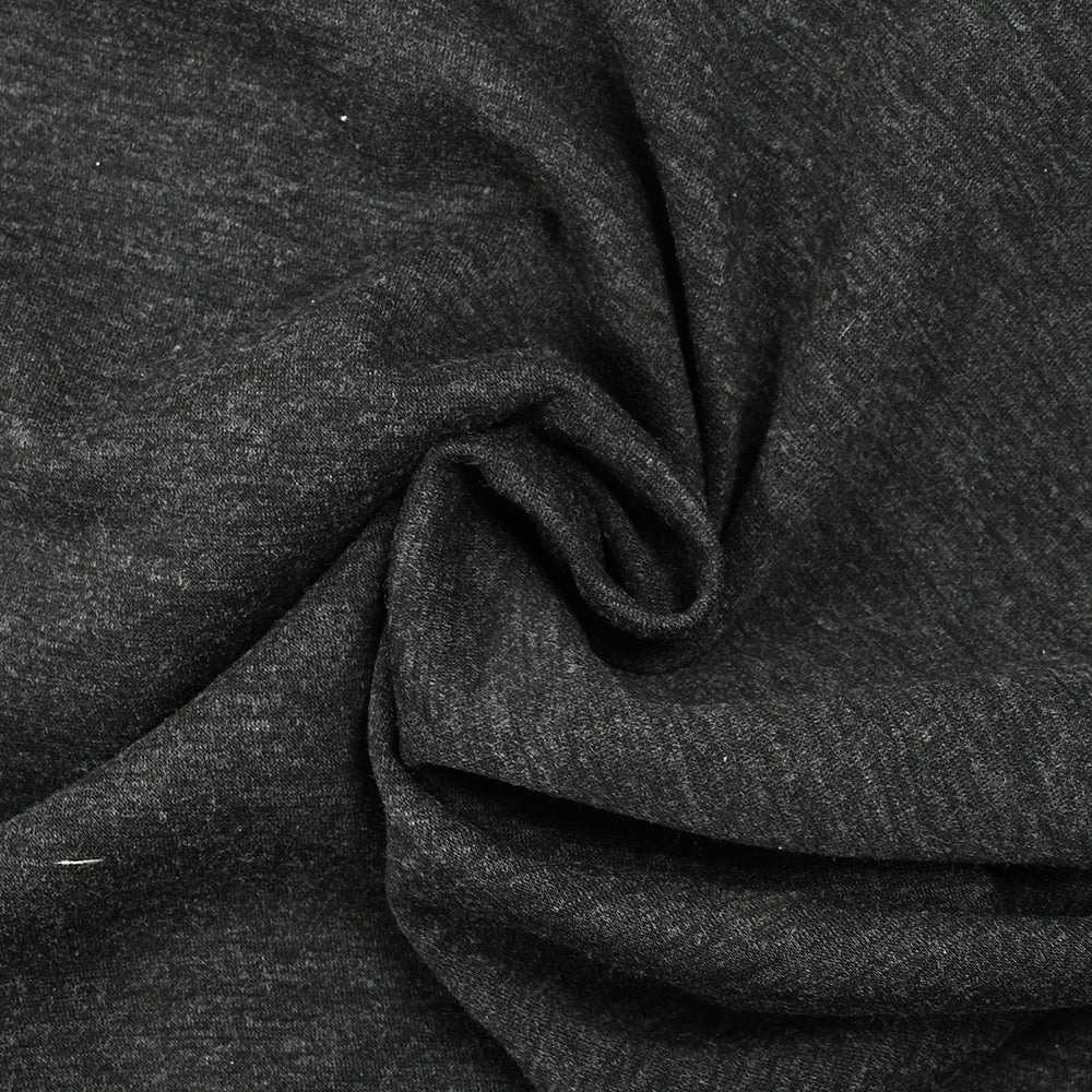 Jersey de polyviscose lourd envers gratté doux anthracite - Image 2